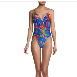 Farm Rio Macaw Party 1 piece swimsuit. Price is firm.